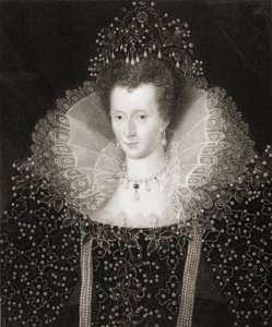 Kuningatar Elizabeth I (1533-1603) Galleria of Portraits -julkaisusta, julkaistu vuonna 1833